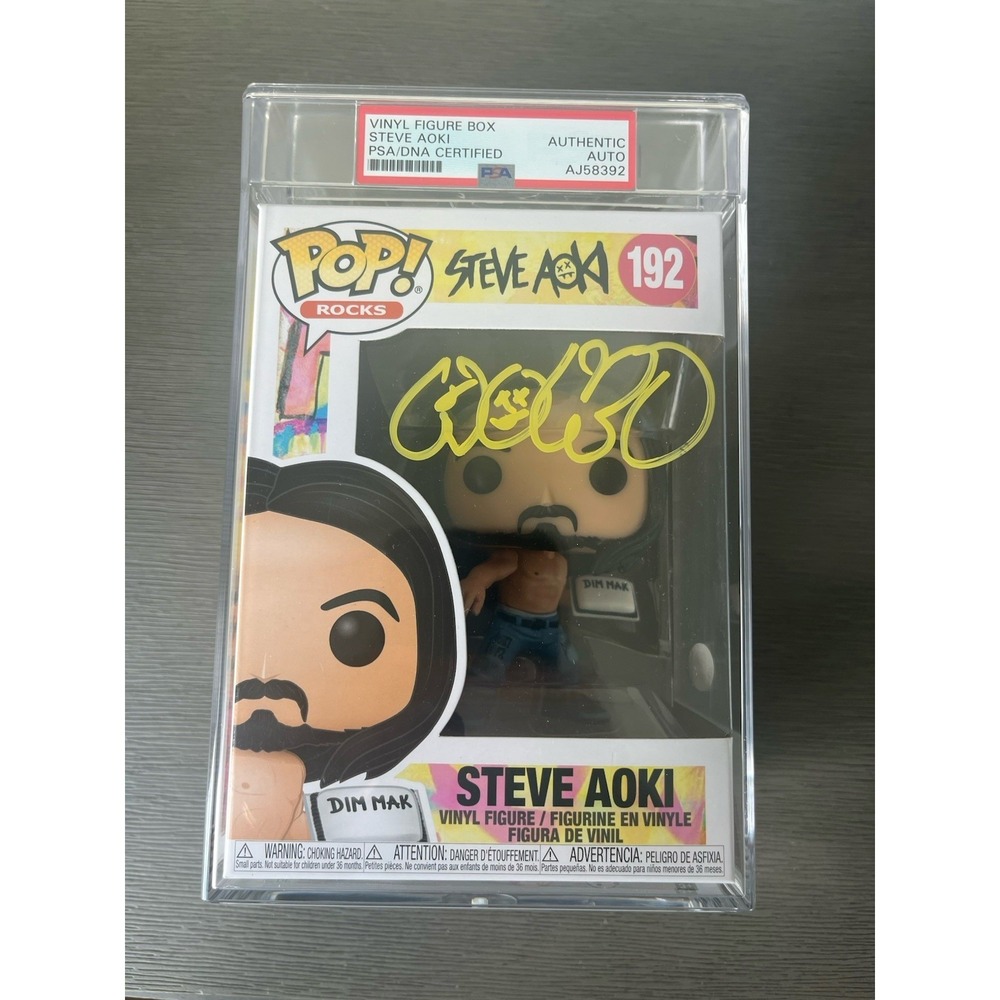Steve Aoki Signed Funko Pop #192‎ AUTO DIN MAK Little John Vegas Legend PSA/DNA